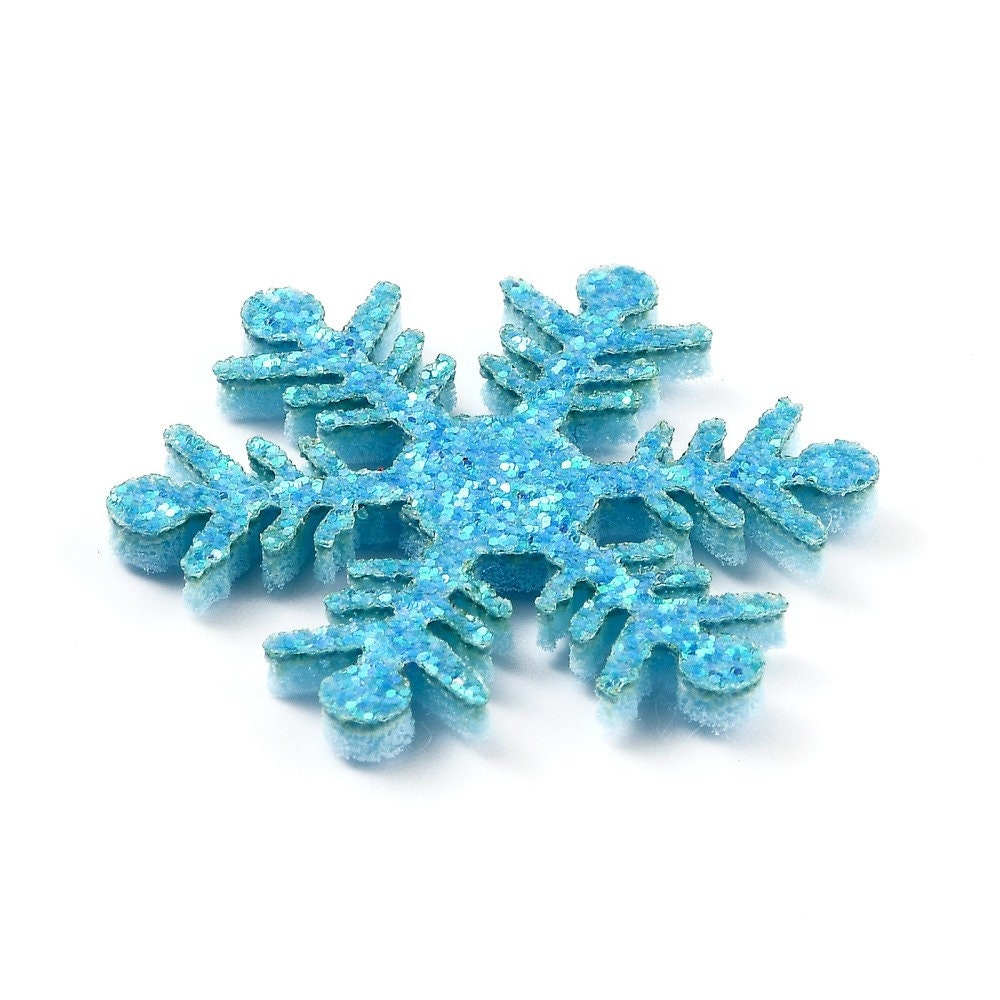 Felt blue snowflake shapes, 36mm