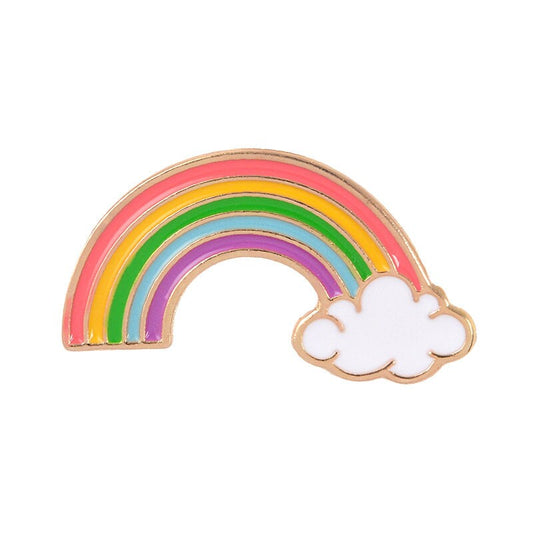 rainbow cloud enamel pin badge