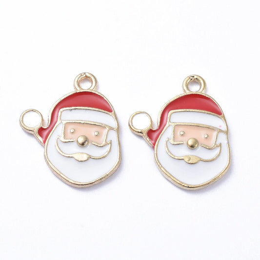 Santa charms, 16mm enamel