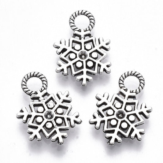Silver Tibetan Snowflake charms