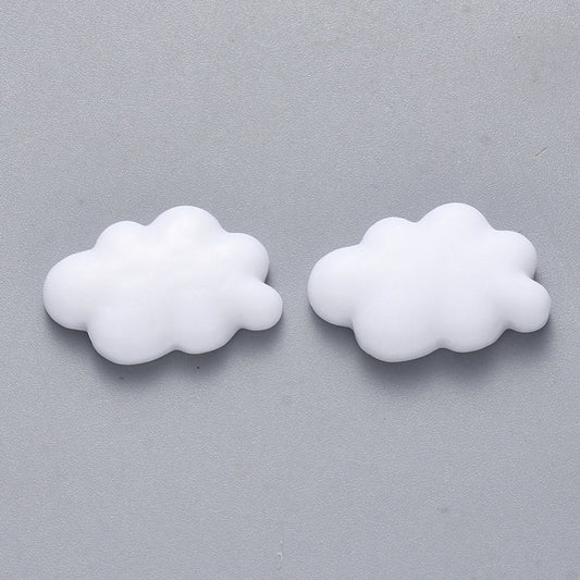 cloud cabochons, white  22mm