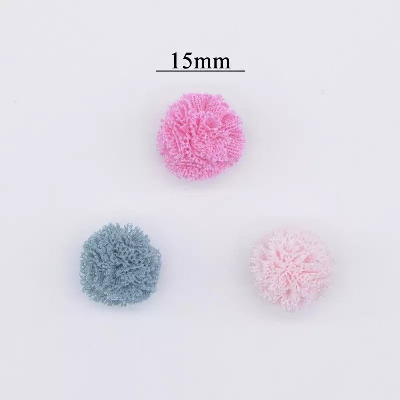 White mesh fabric balls, 15mm