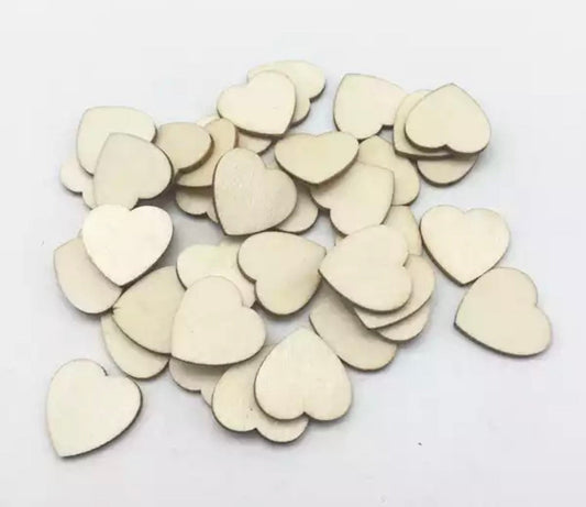 wooden hearts, 18mm natural wood hearts