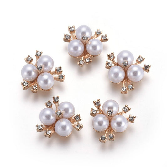 rhinestone and three pearl embellishments, 21mm