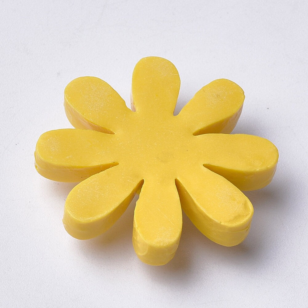 Daisy cabochons, 18mm yellow