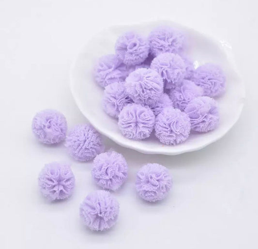 Light purple mesh fabric balls, 15mm