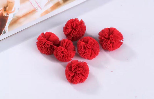 Red mesh fabric balls, 15mm
