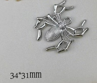 spider alloy pendants, 34mm silver