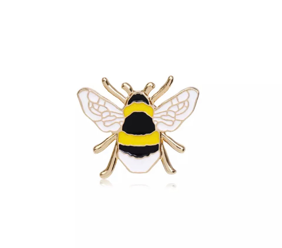 Bee enamel pin, bee brooch, bee lapel pin