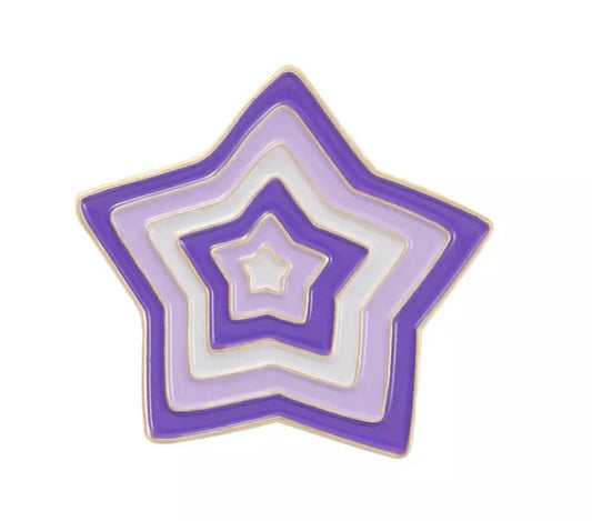 Purple star enamel pin badge
