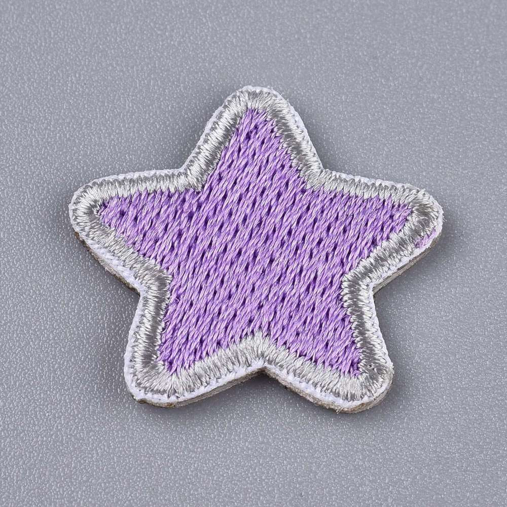 purple iron on star patch, iron on 2cm
