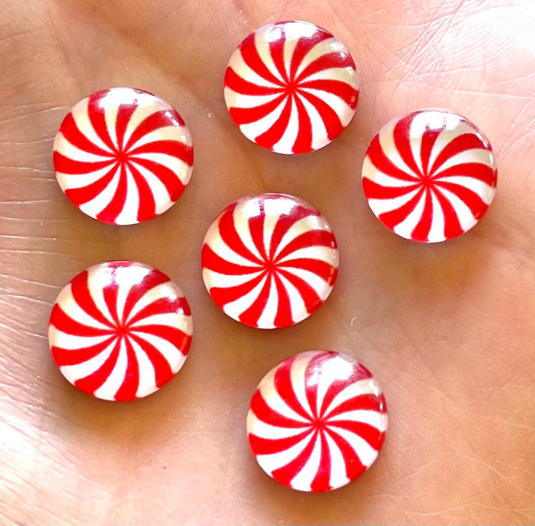 Candy glass cabochons, 12mm