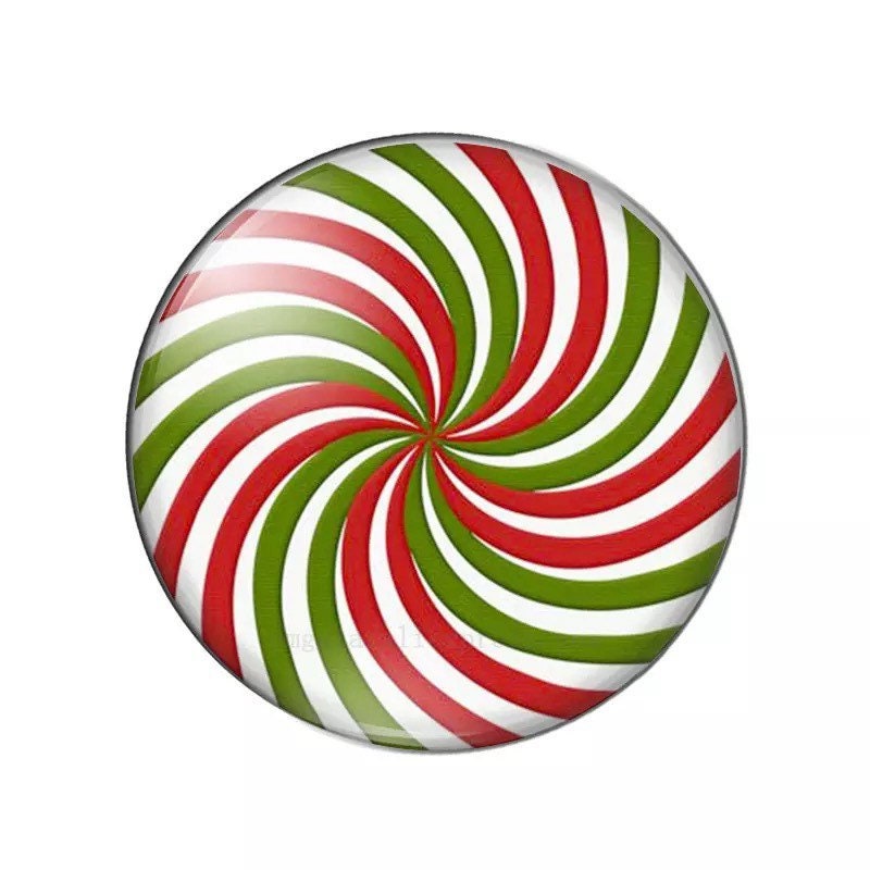 Christmas candy glass cabochons, 10mm