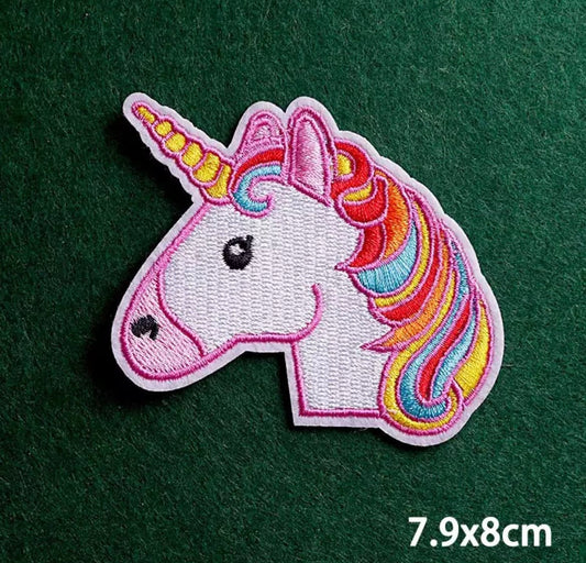 Unicorn bright iron on patch,