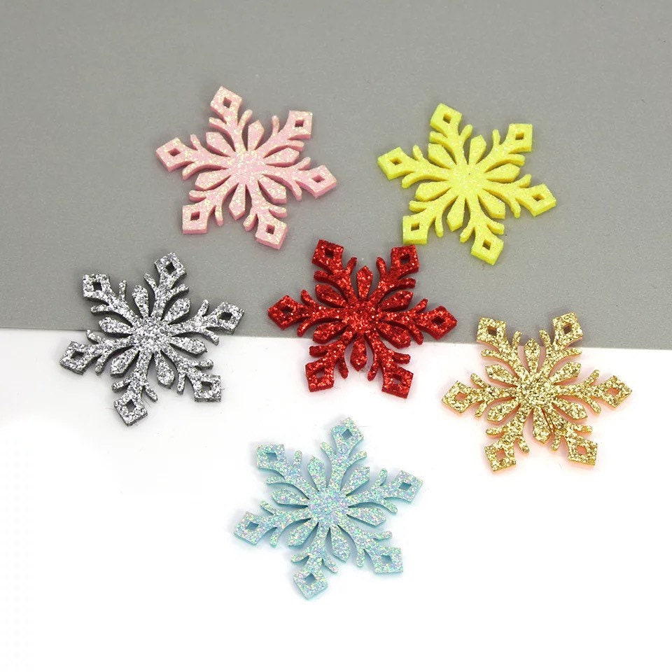 Felt glitter snowflake shapes, 45mm