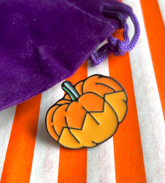Pumpkin enamel pin badge,