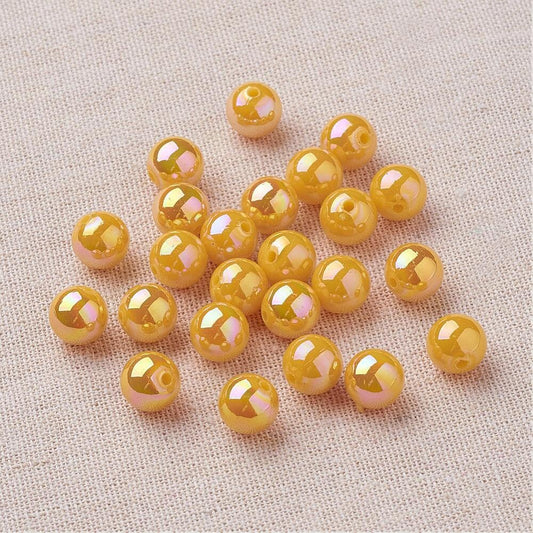 10mm gold colour plated beads, 50pcs
