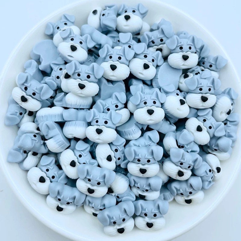 Dog resin embellishments, 14mm