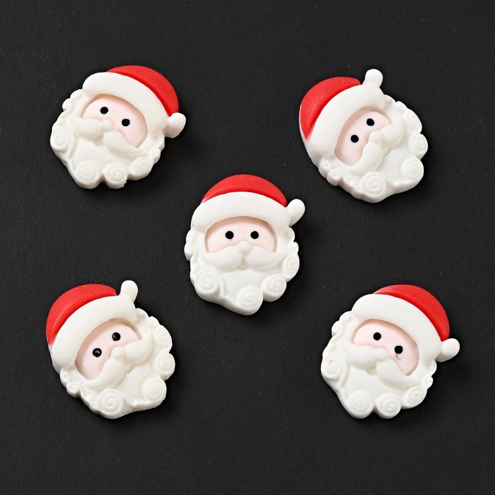 Santa resin cabochons, 23mm