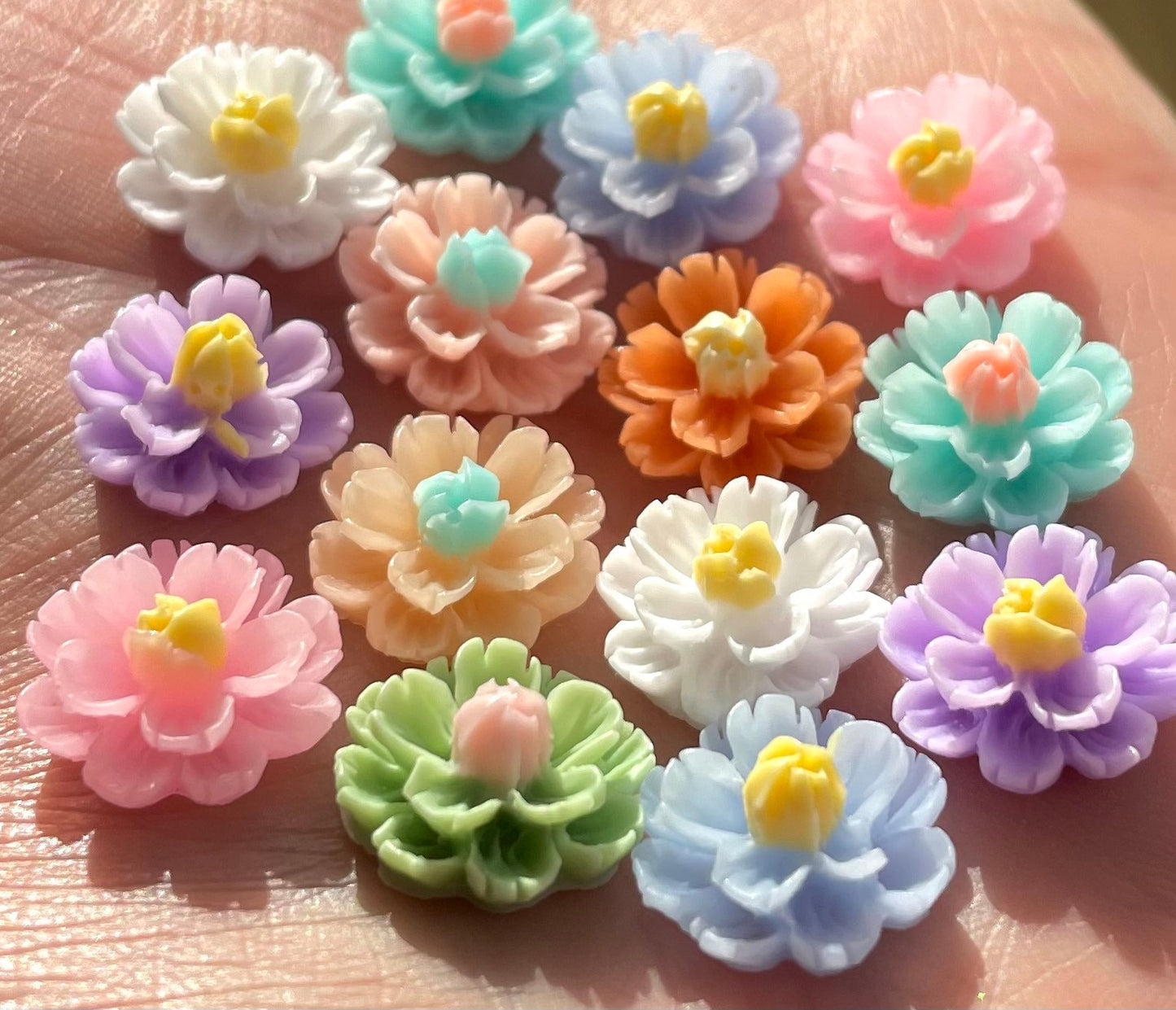 flower cabochons, 13mm