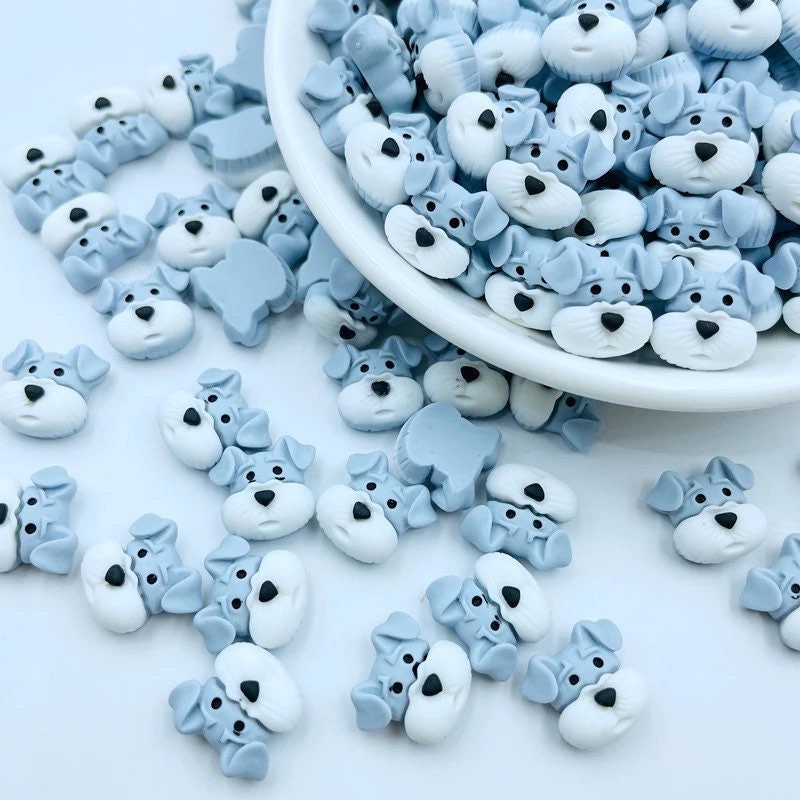 Dog resin embellishments, 14mm