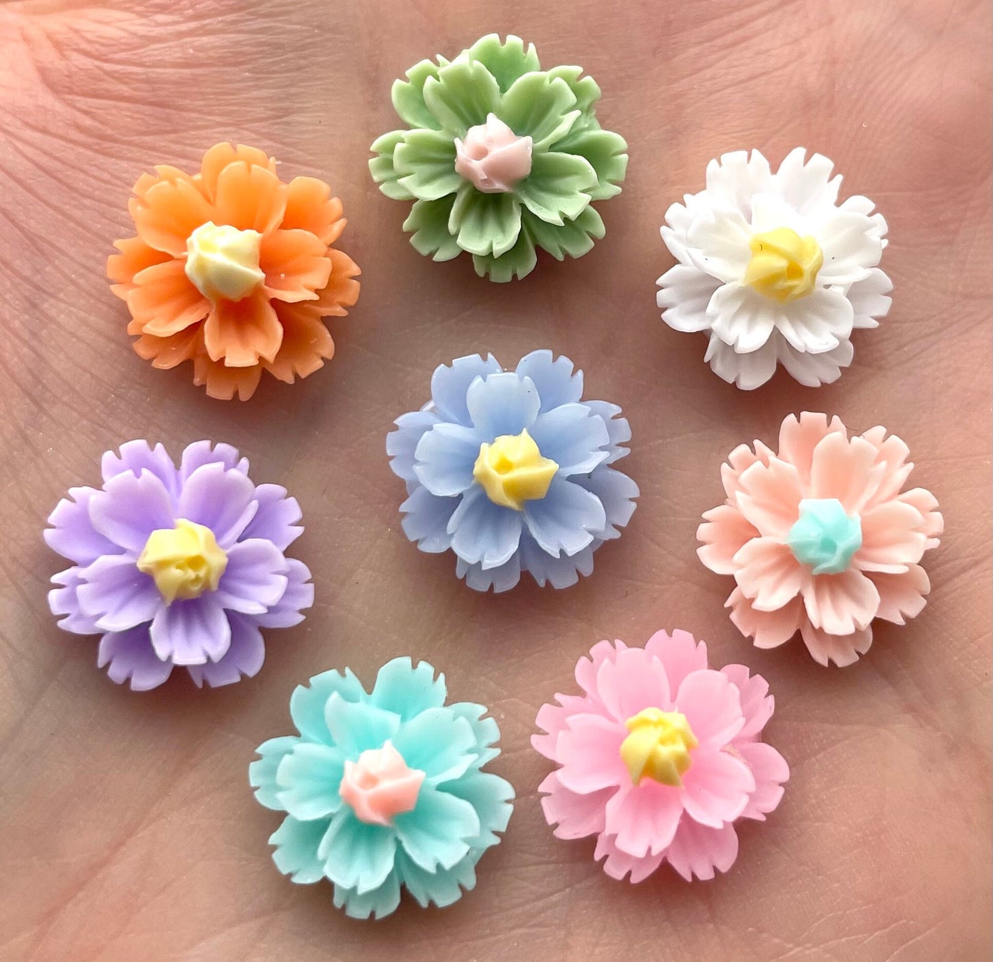 flower cabochons, 13mm