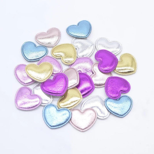 Heart shaped fabric embellishments, 22mm pu ,