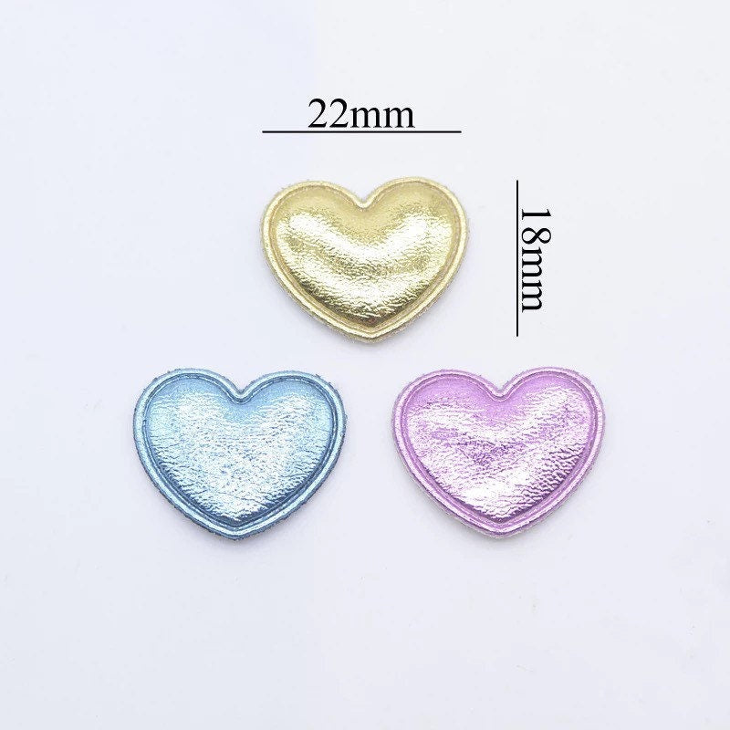 Heart shaped fabric embellishments, 22mm pu ,