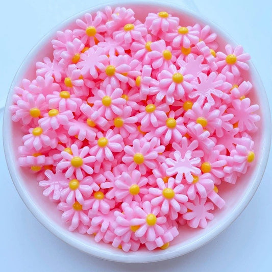 Daisy cabochons, 12mm pink