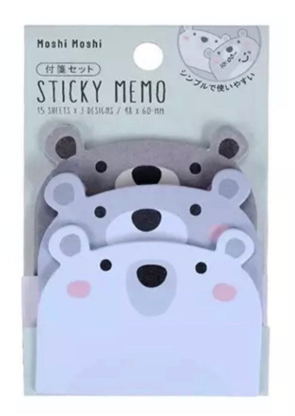 Bear sticky note, bear memo