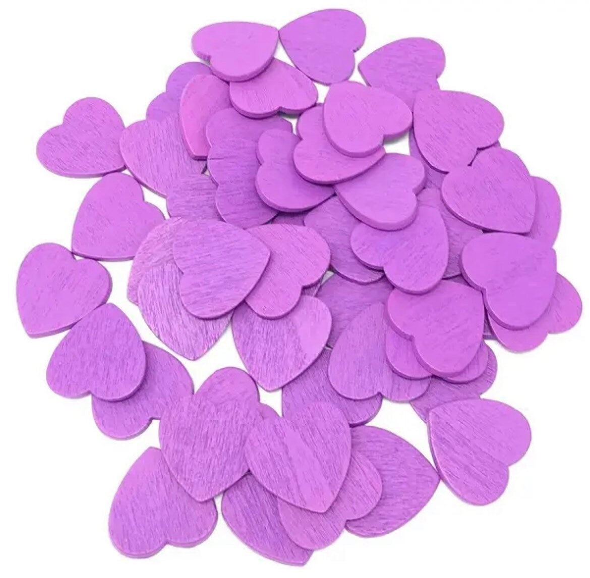 Wooden purple heart embellishments, 18mm