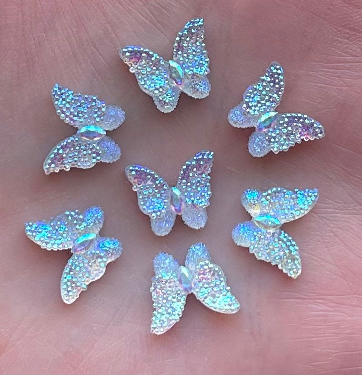 Clear resin butterfly cabochons