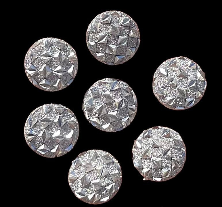 Round resin silver cabochon, 12mm