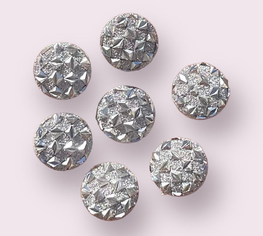 Round resin silver cabochon, 12mm