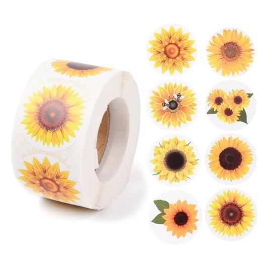 Sunflower craft stickers, 38mm round