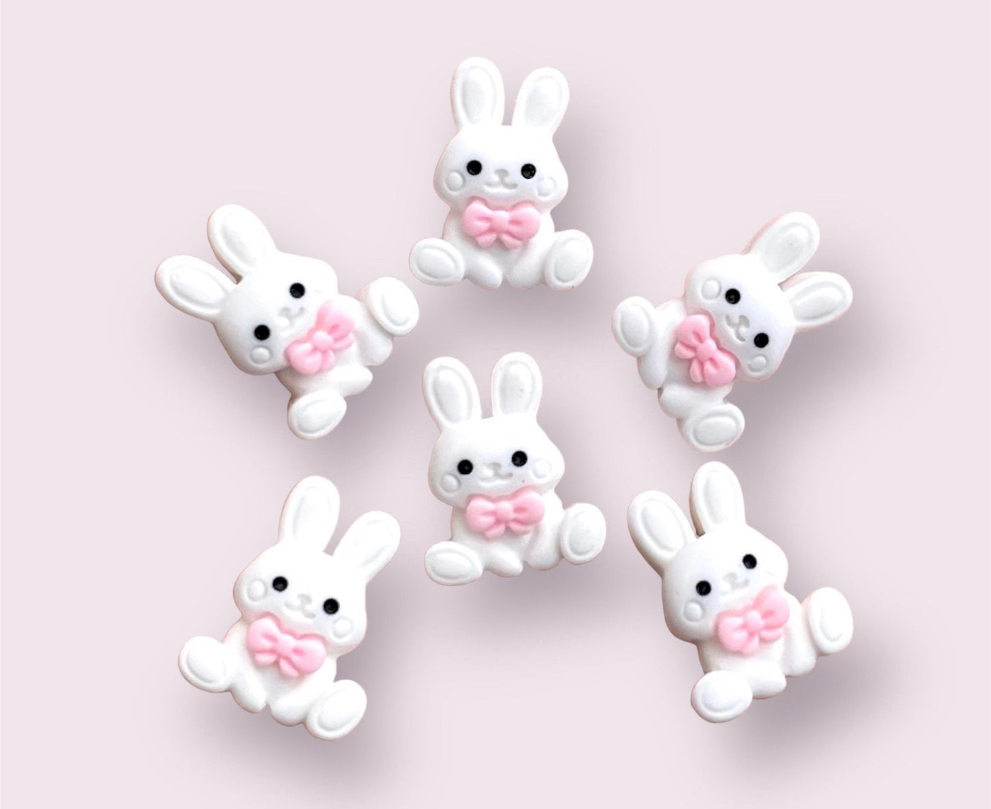 Rabbit resin embellishments, white mini 15mm