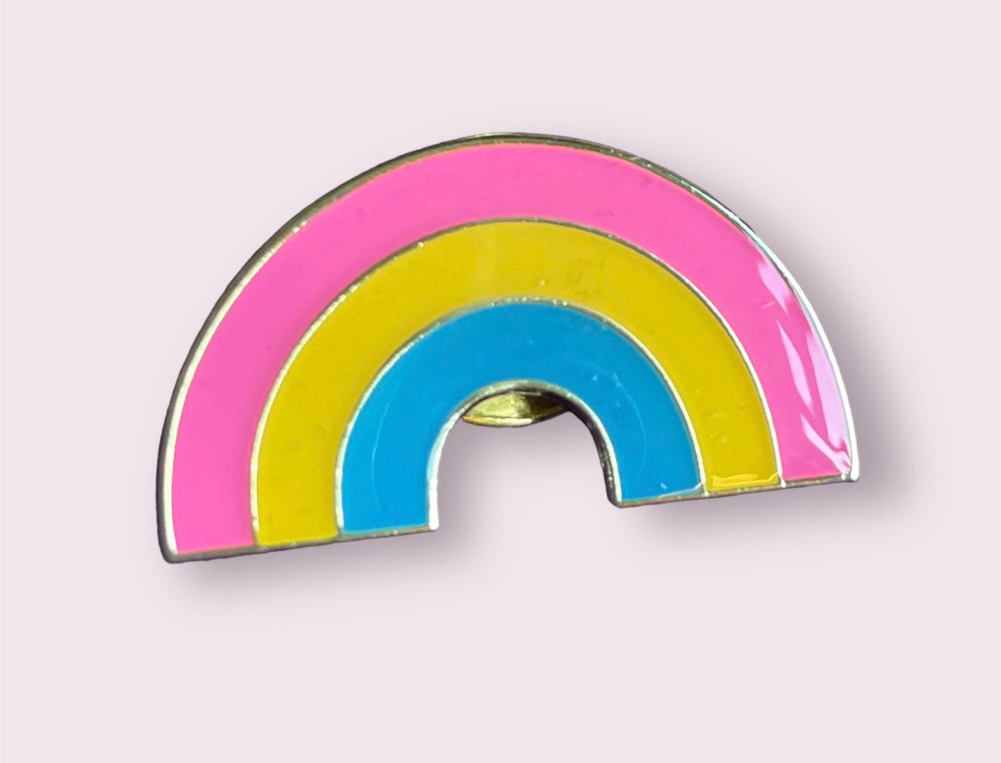 rainbow enamel pin badge, pink pastel