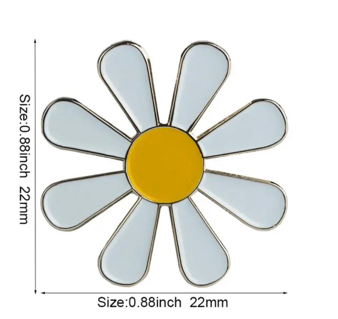 Daisy flower enamel pin badge