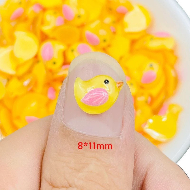 Bird resin embellishments, yellow 11mm