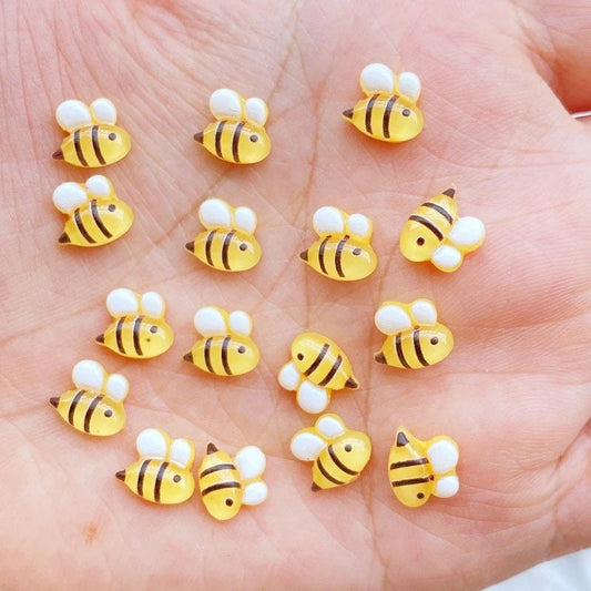 Bee resin cabochons, mini 8mm