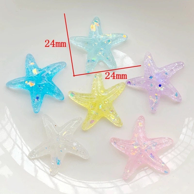 Starfish cabochons, 24mm pale pink