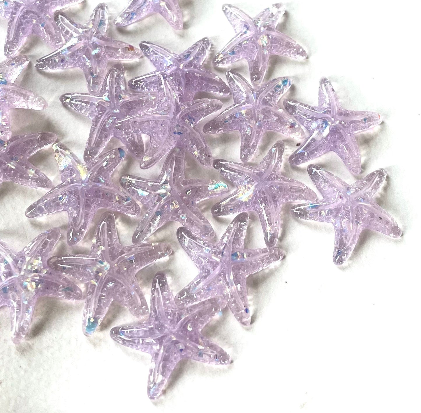 Starfish cabochons, 24mm pale purple