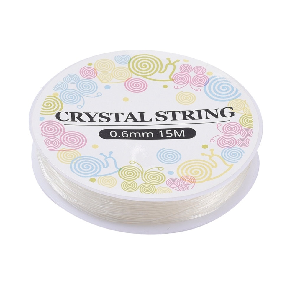 Crystal clear 0.6mm elastic thread, 15m