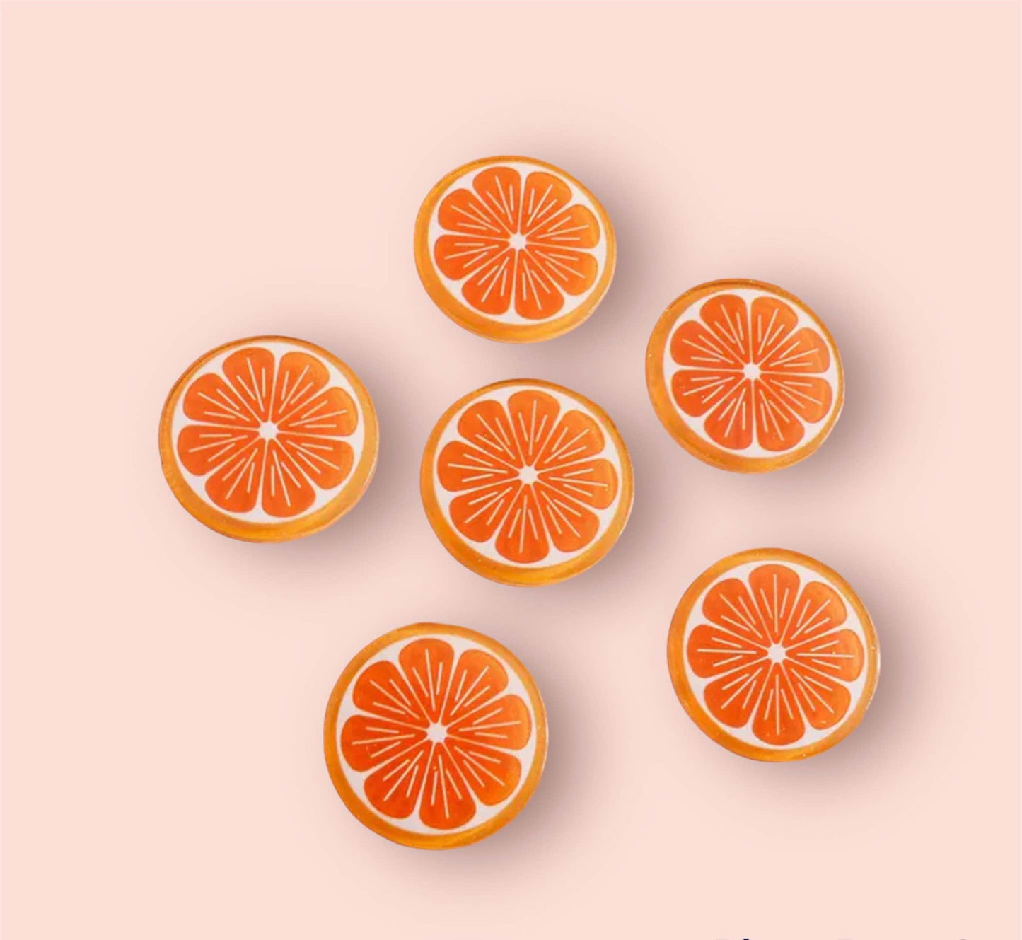 Oranges resin embellishments, 21mm