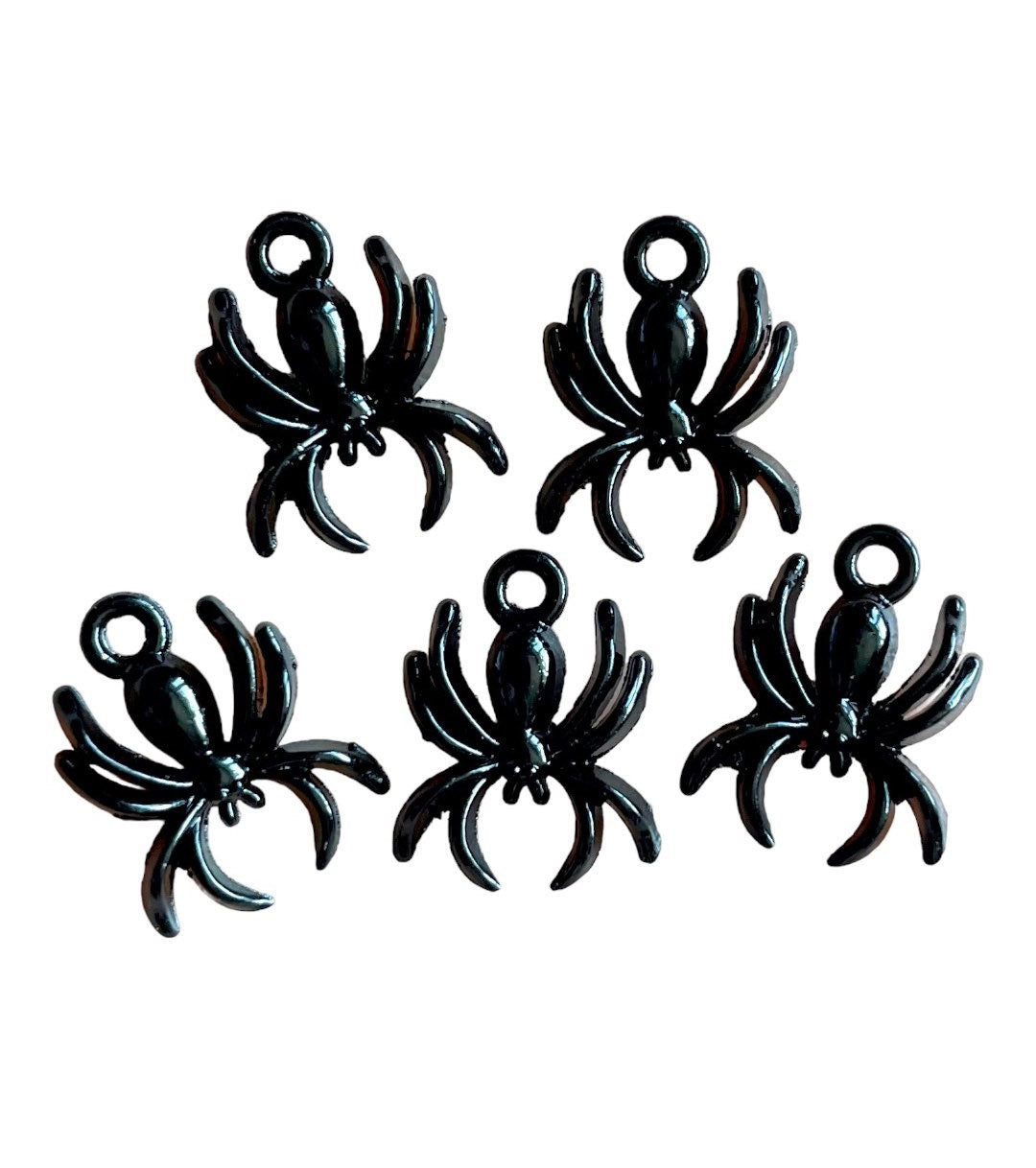 spider charms, 17mm black