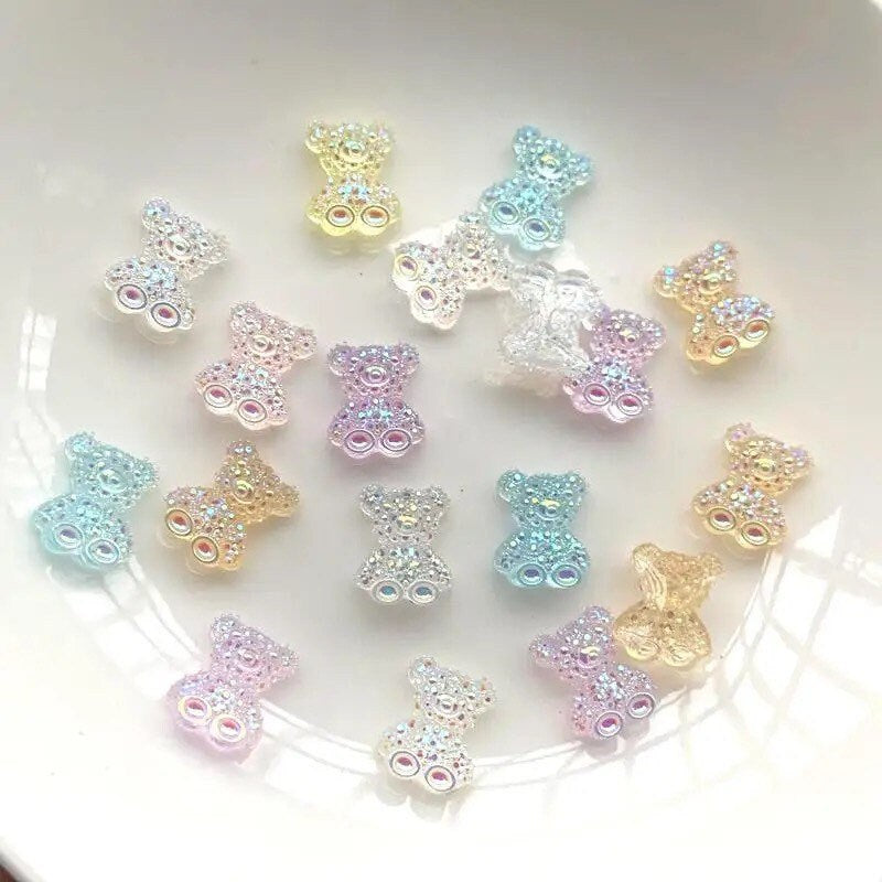 Teddy bear mini resin embellishments, 11mm