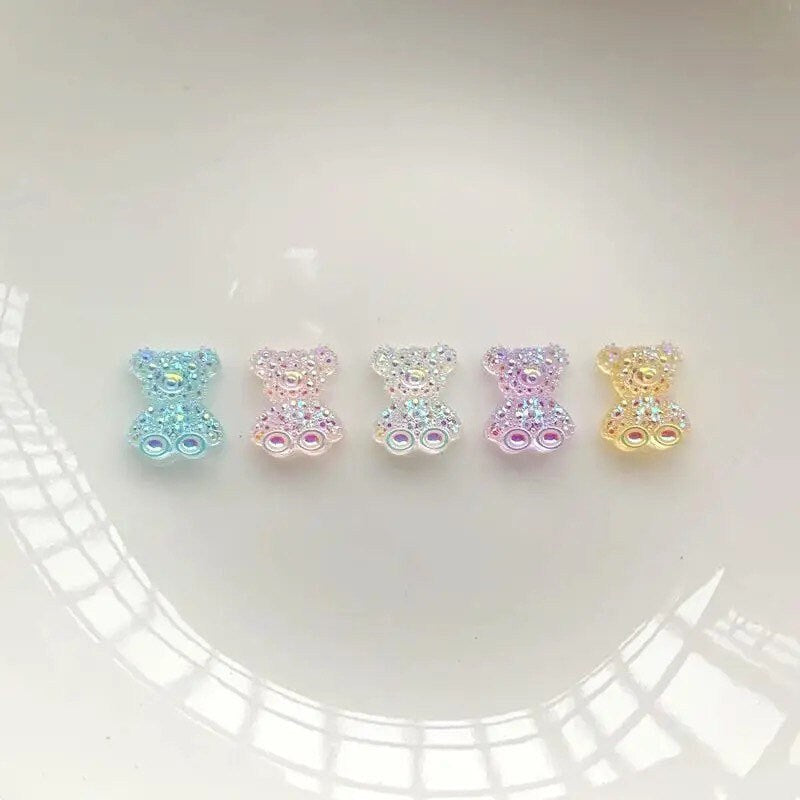 Teddy bear mini resin embellishments, 11mm