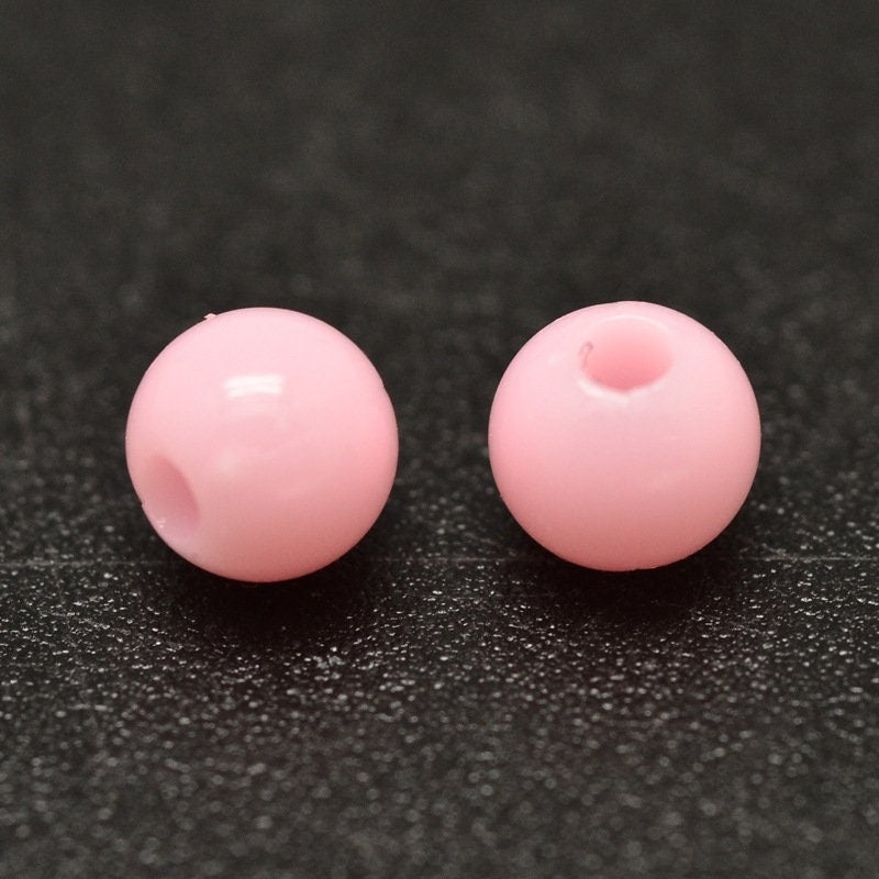 Pale pink 4mm beads, acrylic