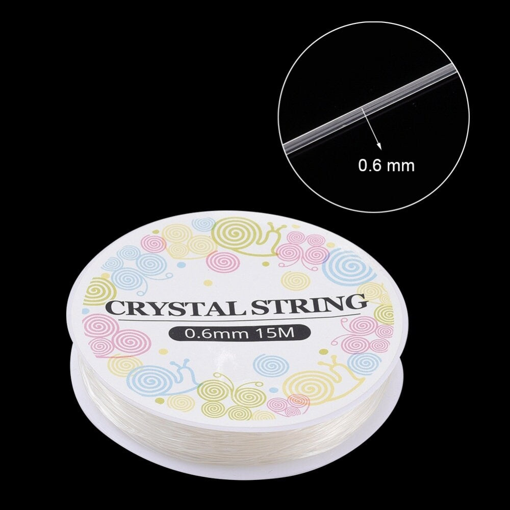 Crystal clear 0.6mm elastic thread, 15m