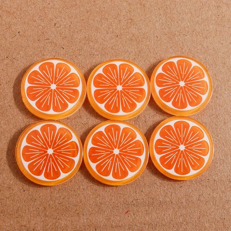 Oranges resin embellishments, 21mm